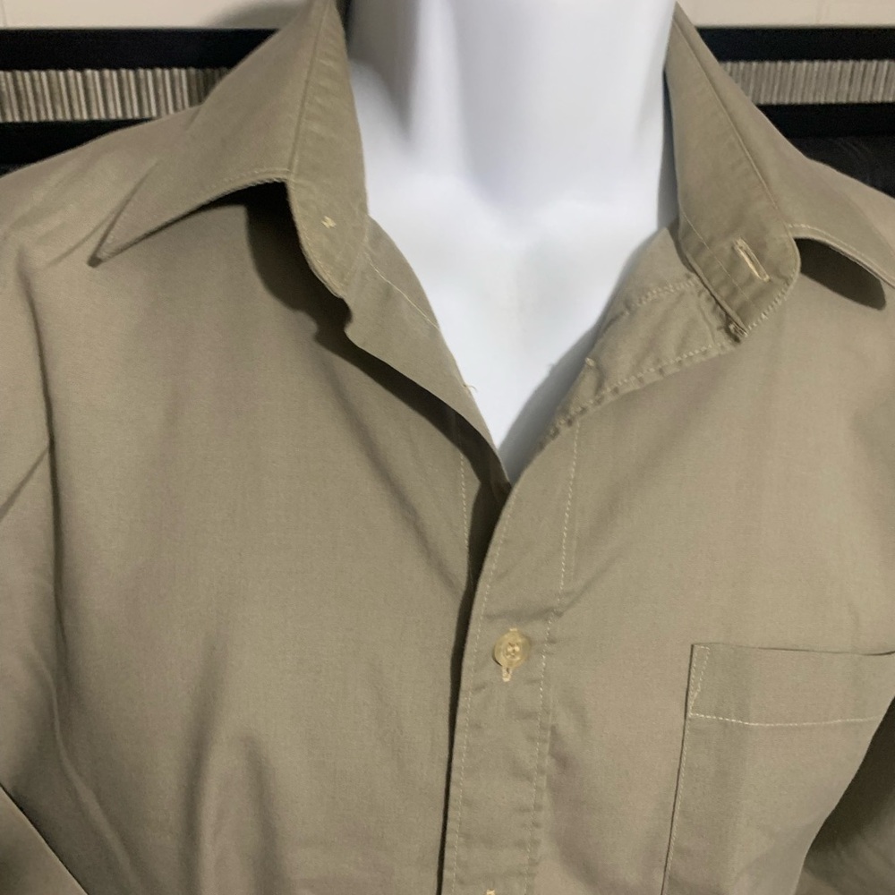 Tan Casual Button Down Shirt with Pointed Collar